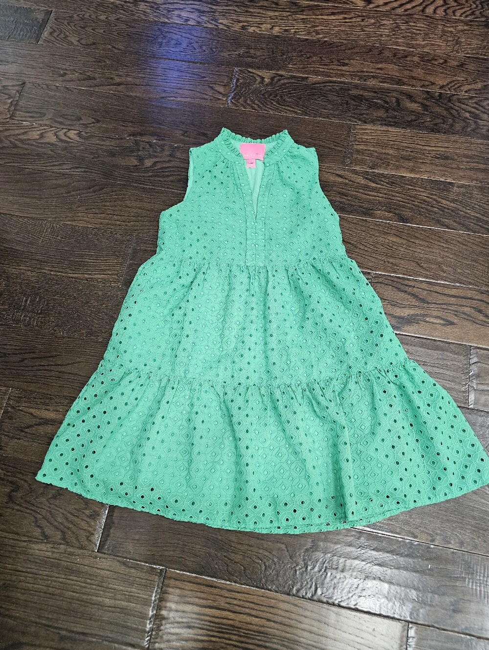 Lilly Pulitzer Green Eyelet Summer Dress, Size XXS, Great Condition